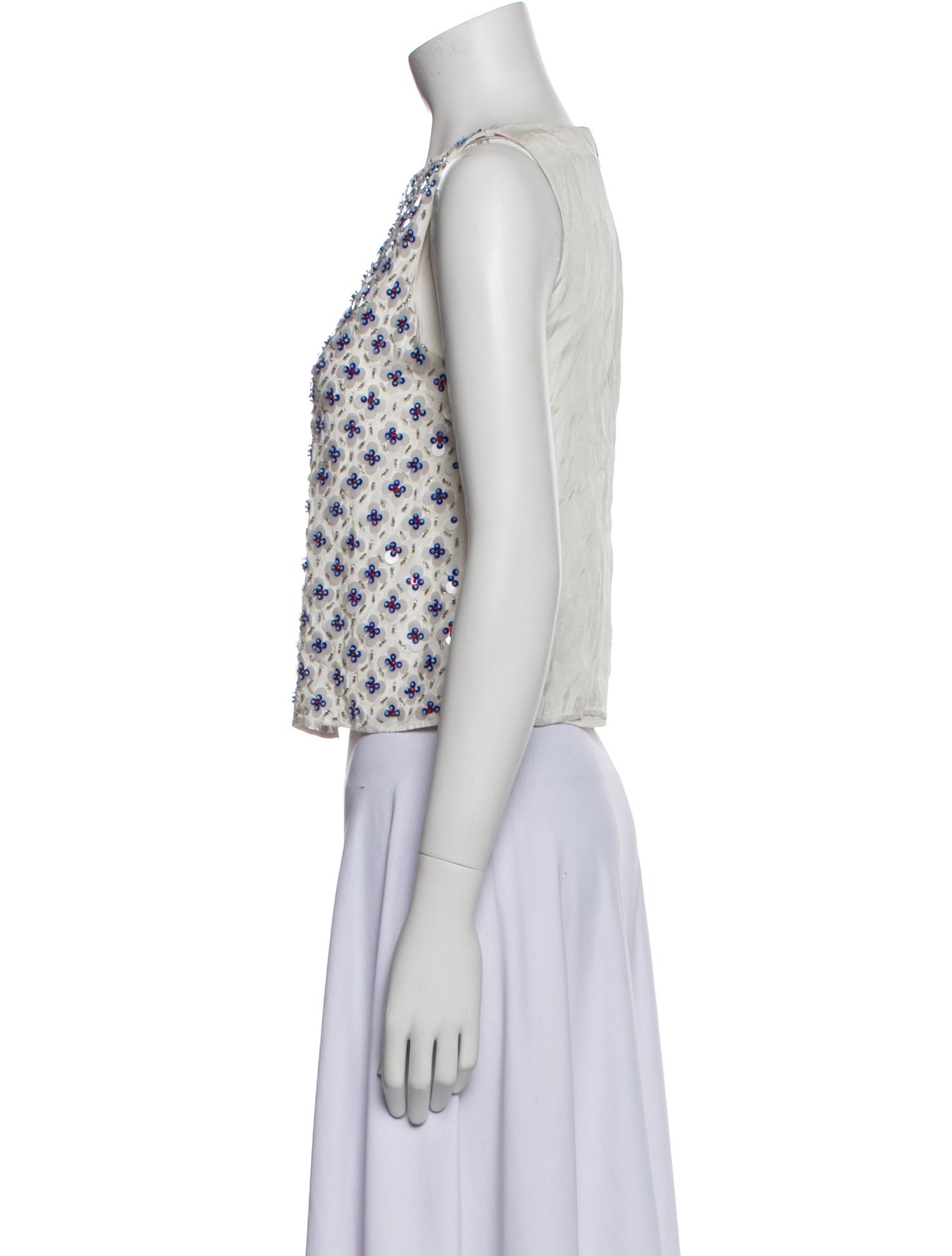 Alice + Olivia Printed Crew Neck Crop Top