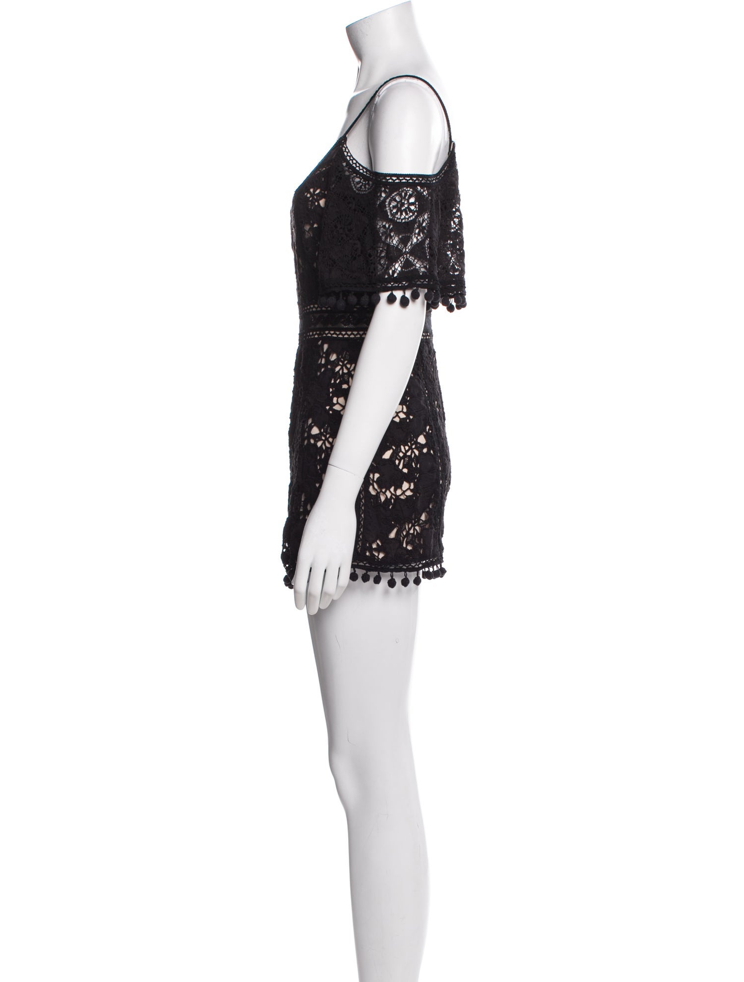Alice + Olivia Lace Pattern Square Neckline Romper