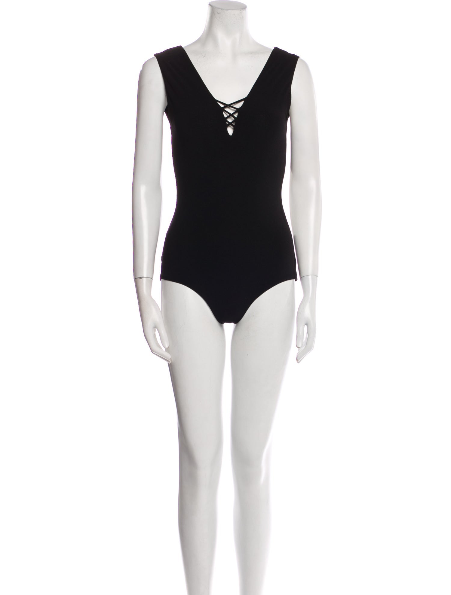 Alice + Olivia Plunge Neckline Sleeveless Bodysuit
