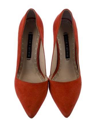 Alice + Olivia Suede Whipstitch Trim Pumps