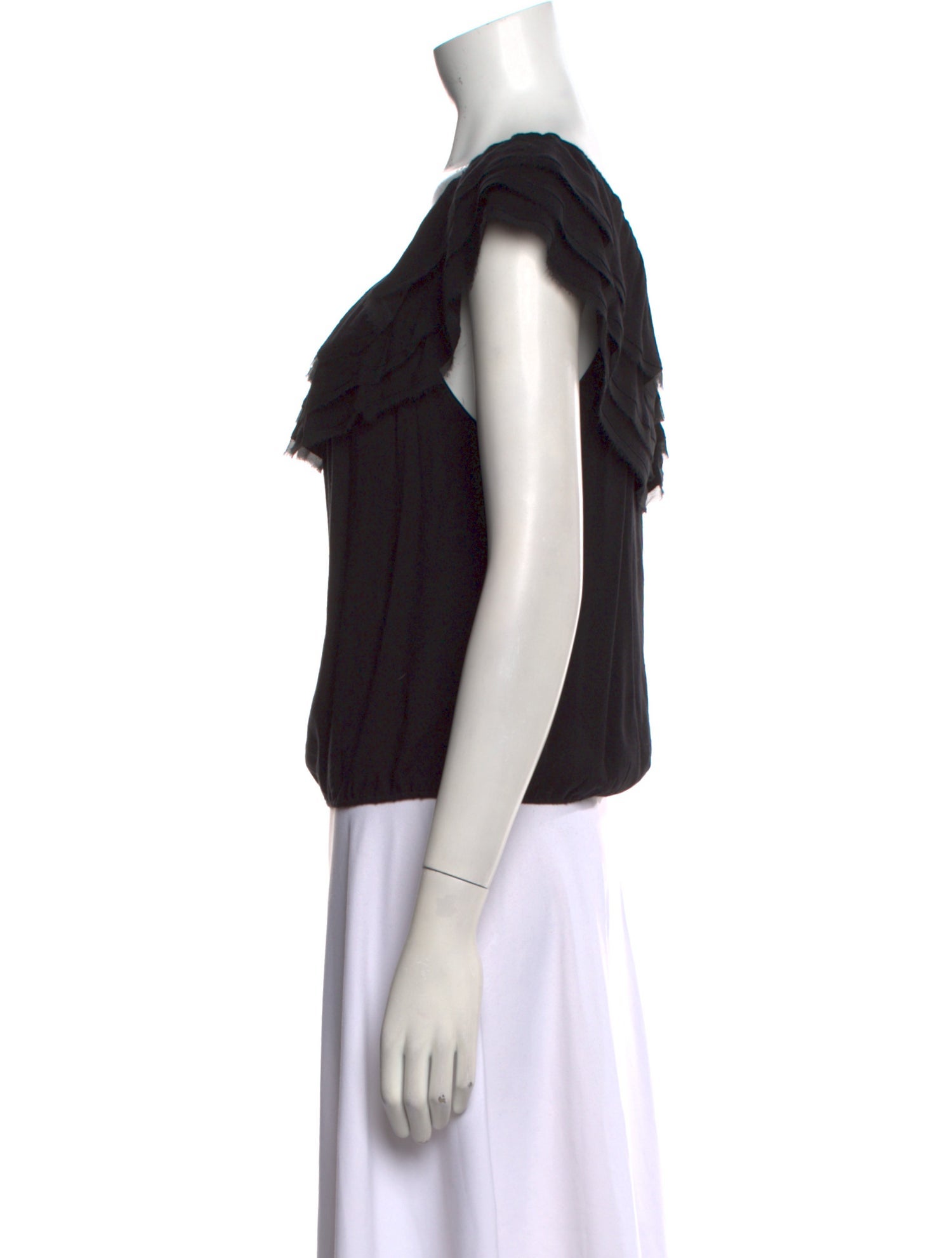 Alice + Olivia Square Neckline Short Sleeve Blouse