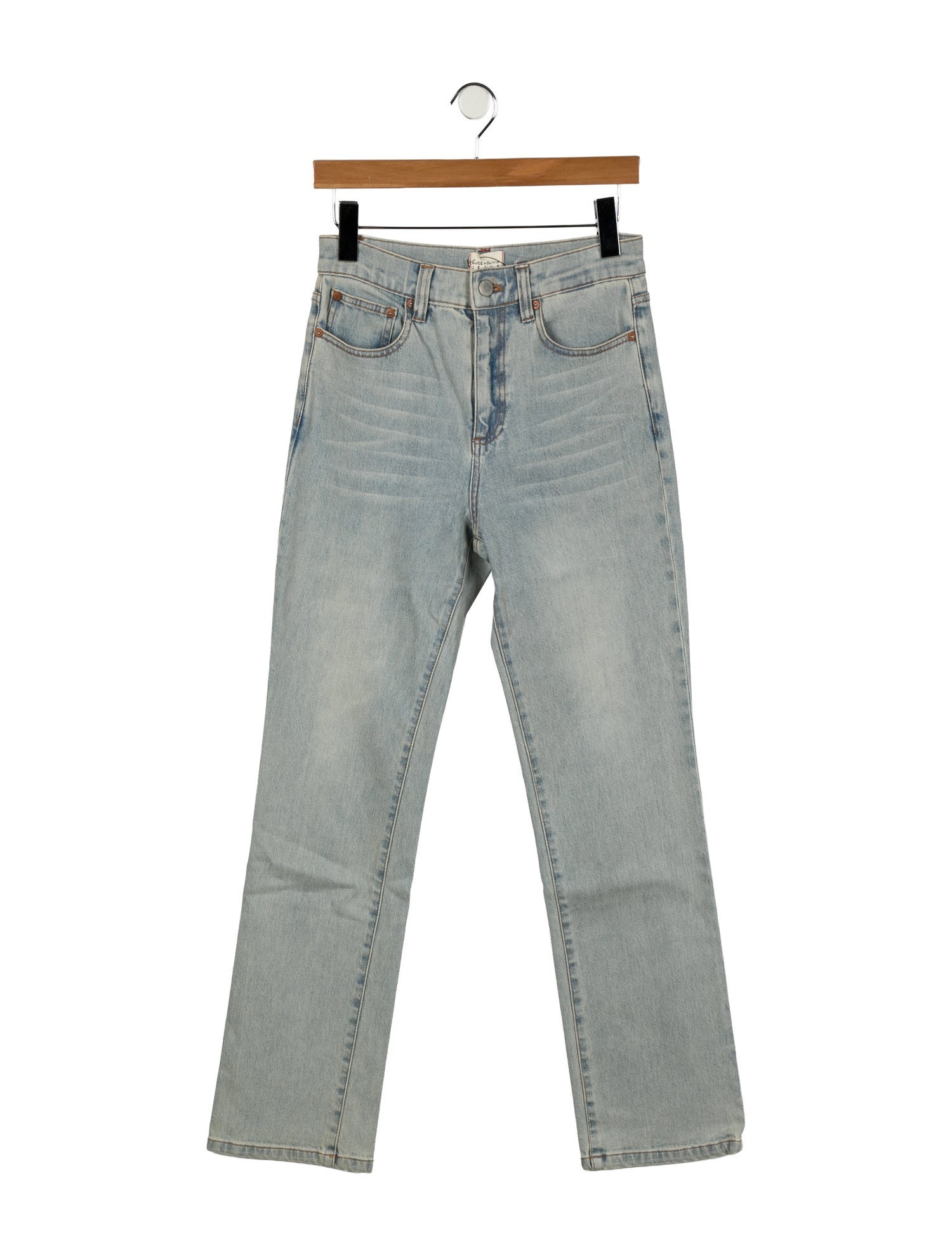 Alice + Olivia High-Rise Straight Leg Jeans
