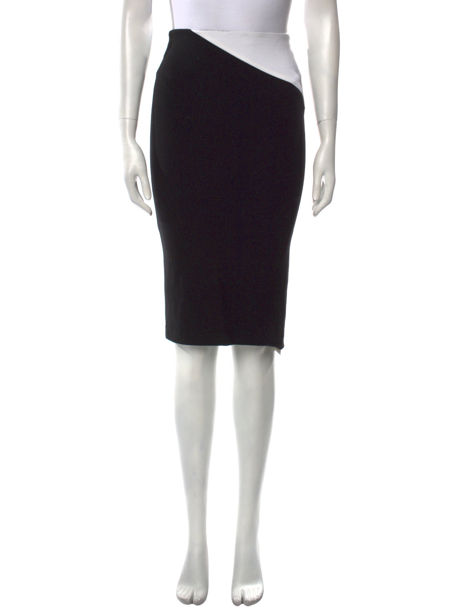 Alice + Olivia Leather Trim Embellishment Knee-Length Skirt