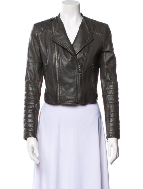 Alice + Olivia Lamb Leather Biker Jacket
