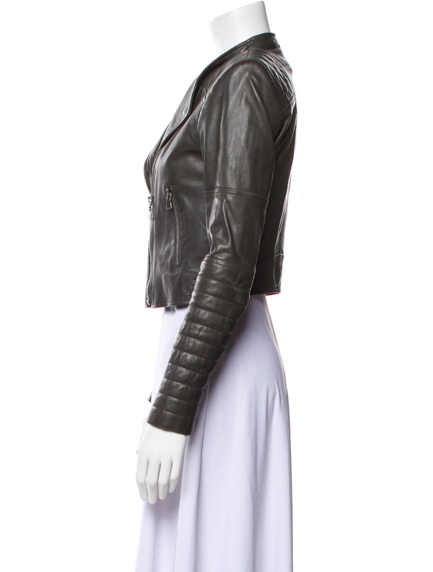 Alice + Olivia Lamb Leather Biker Jacket