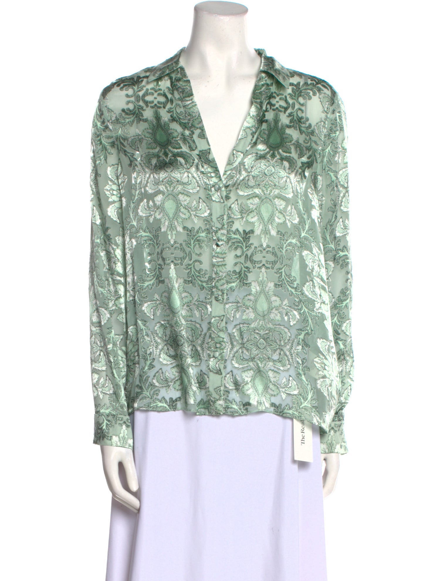 Alice + Olivia Printed Long Sleeve Blouse