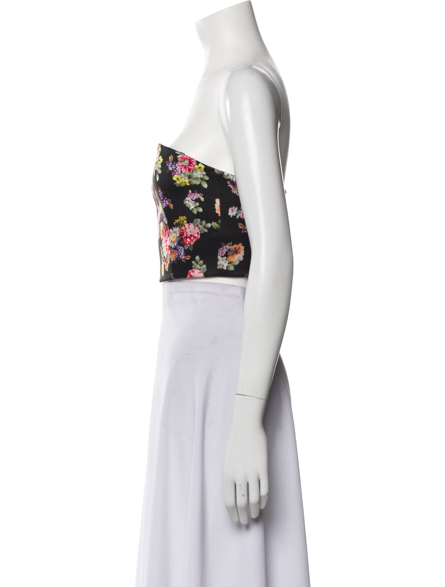 Alice + Olivia Floral Print Strapless Crop Top