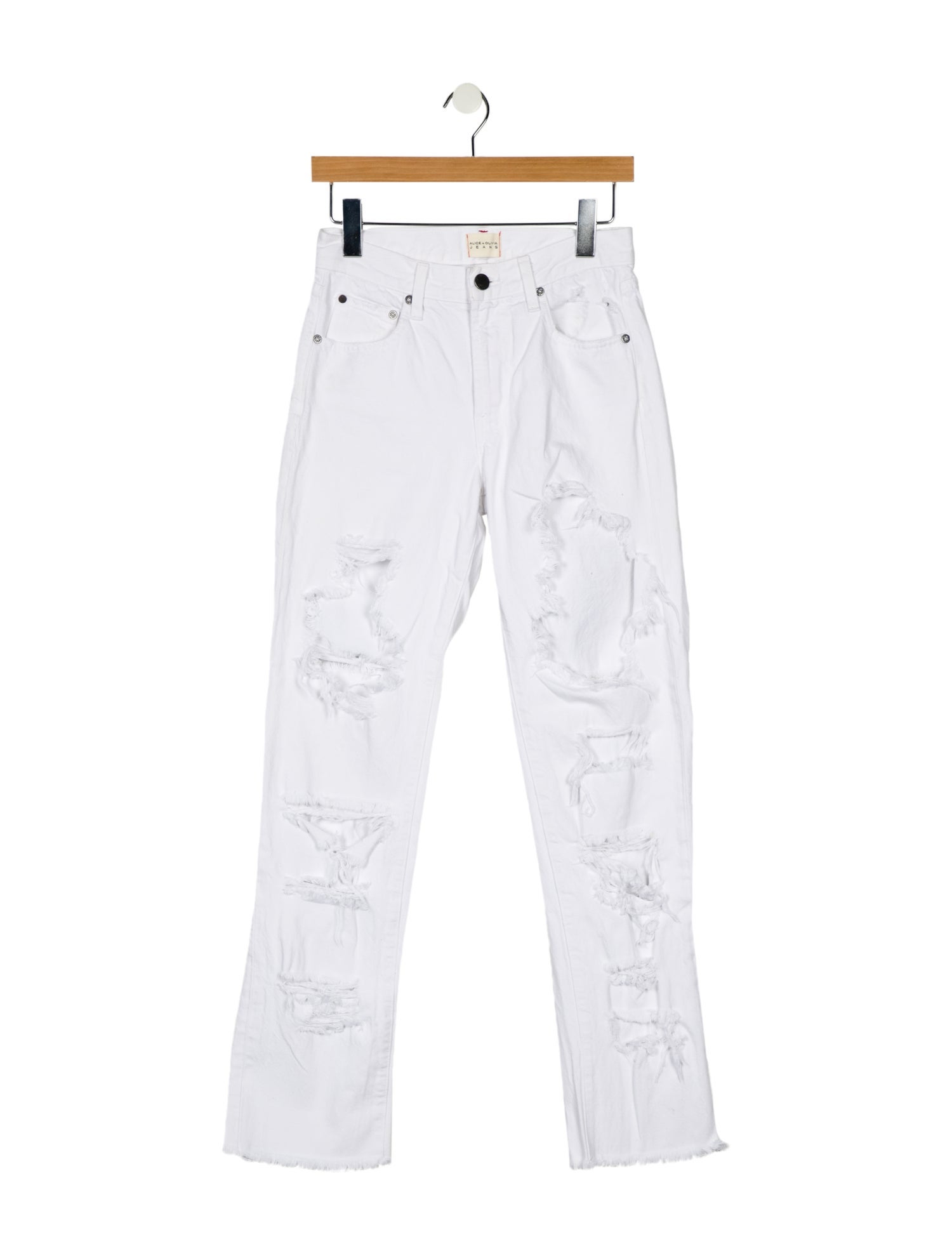 Alice + Olivia Mid-Rise Straight Leg Jeans