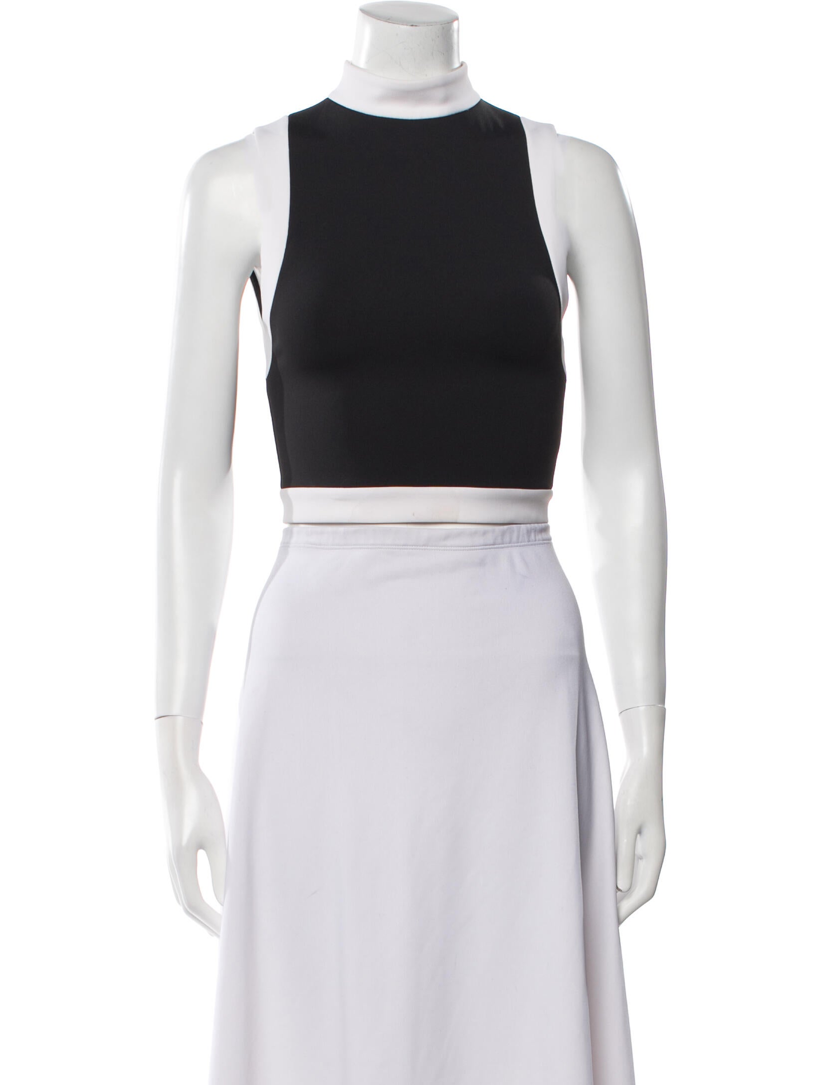 Alice + Olivia Mock Neck Sleeveless Crop Top
