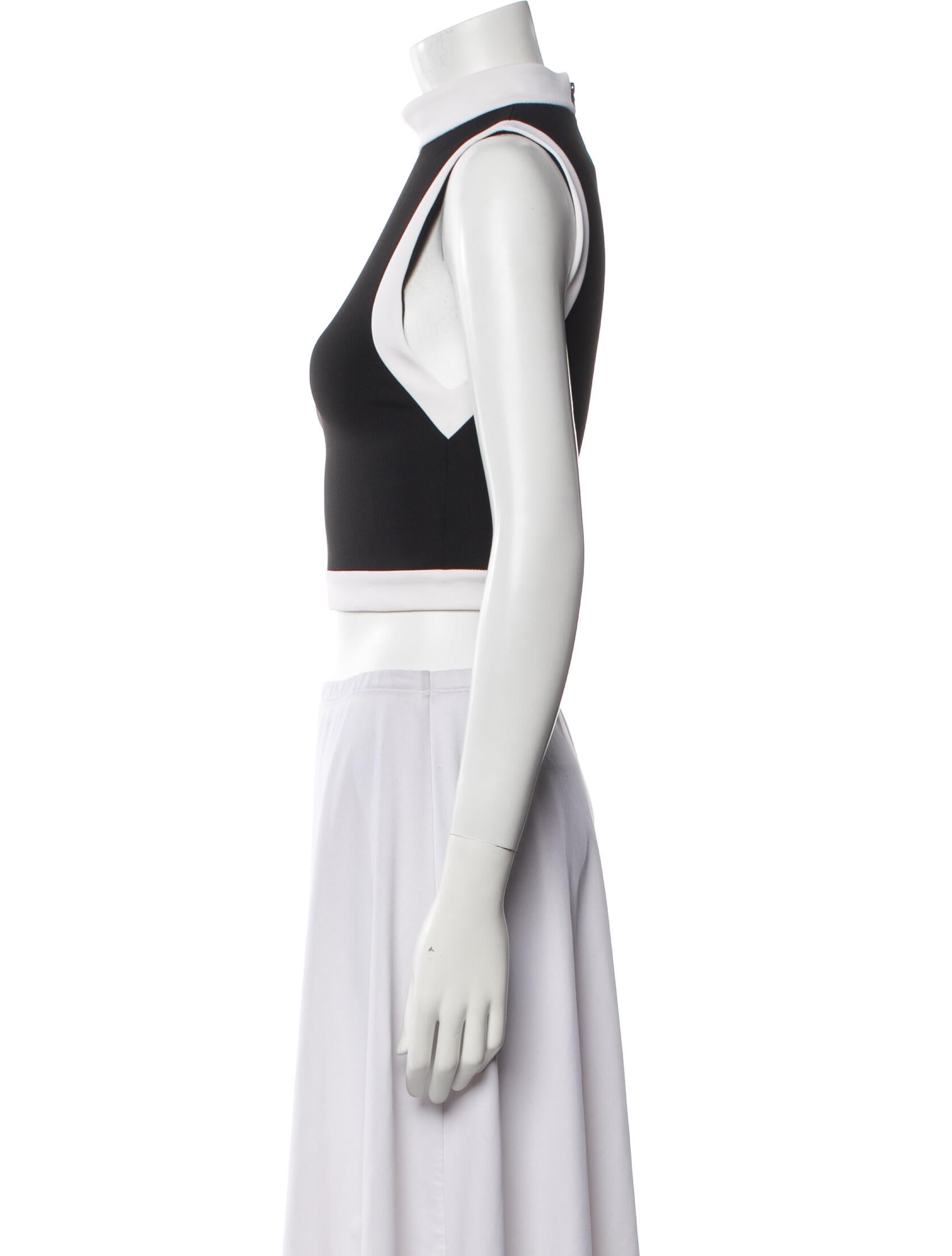Alice + Olivia Mock Neck Sleeveless Crop Top