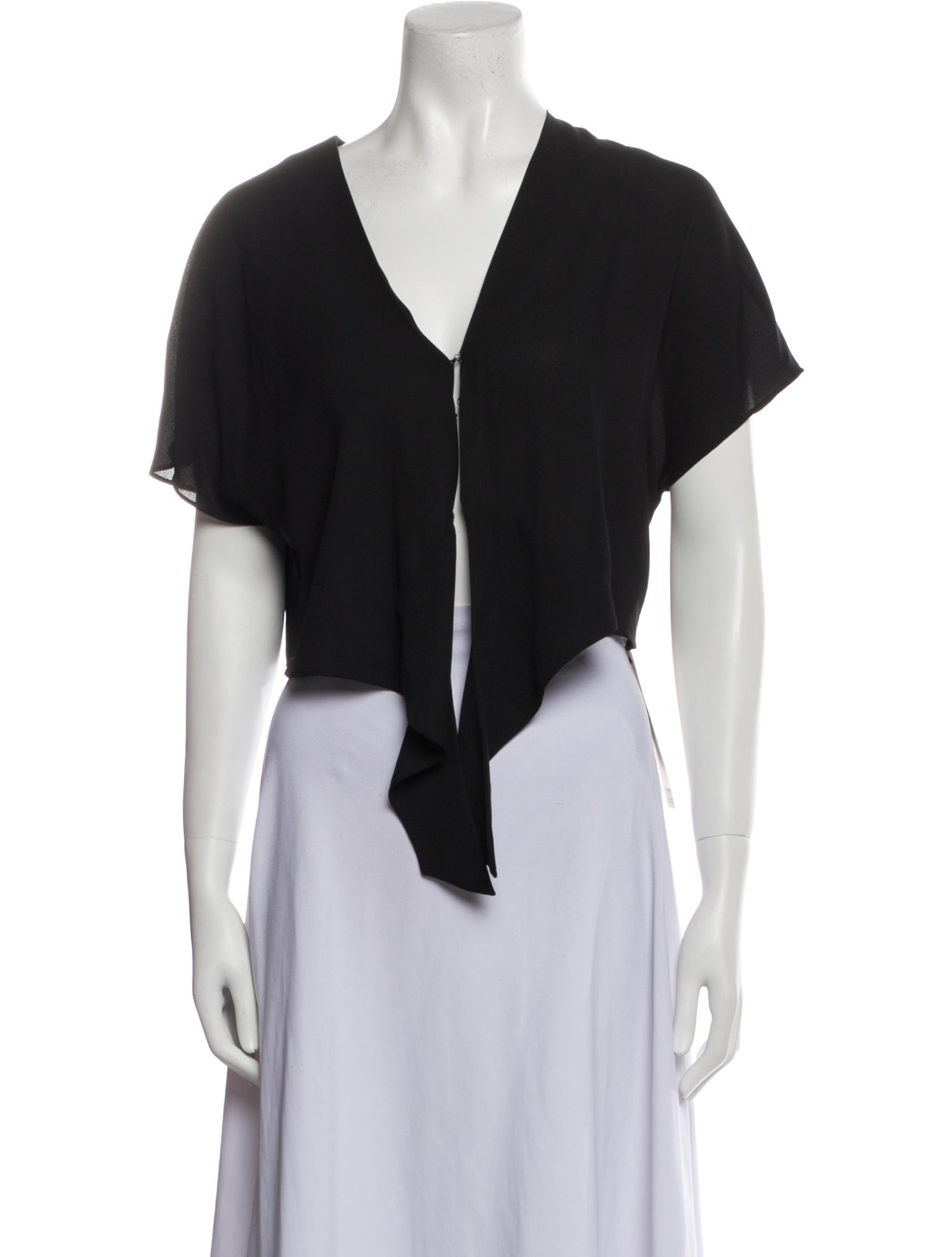 Alice + Olivia V-Neck Short Sleeve Crop Top