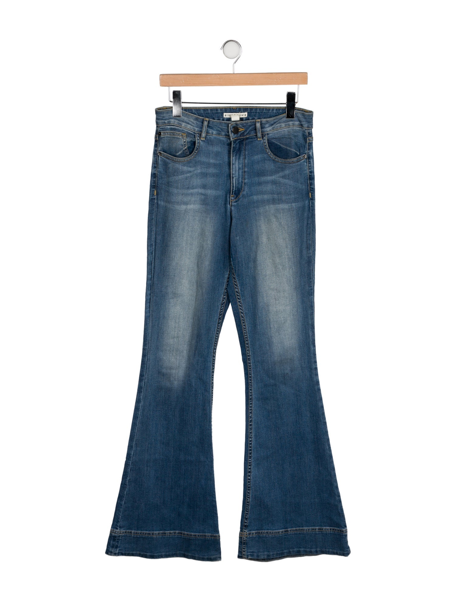 Alice + Olivia Mid-Rise Wide Leg Jeans