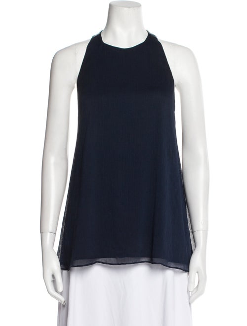 Alice + Olivia Lamb Leather Halterneck Top