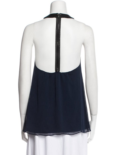 Alice + Olivia Lamb Leather Halterneck Top