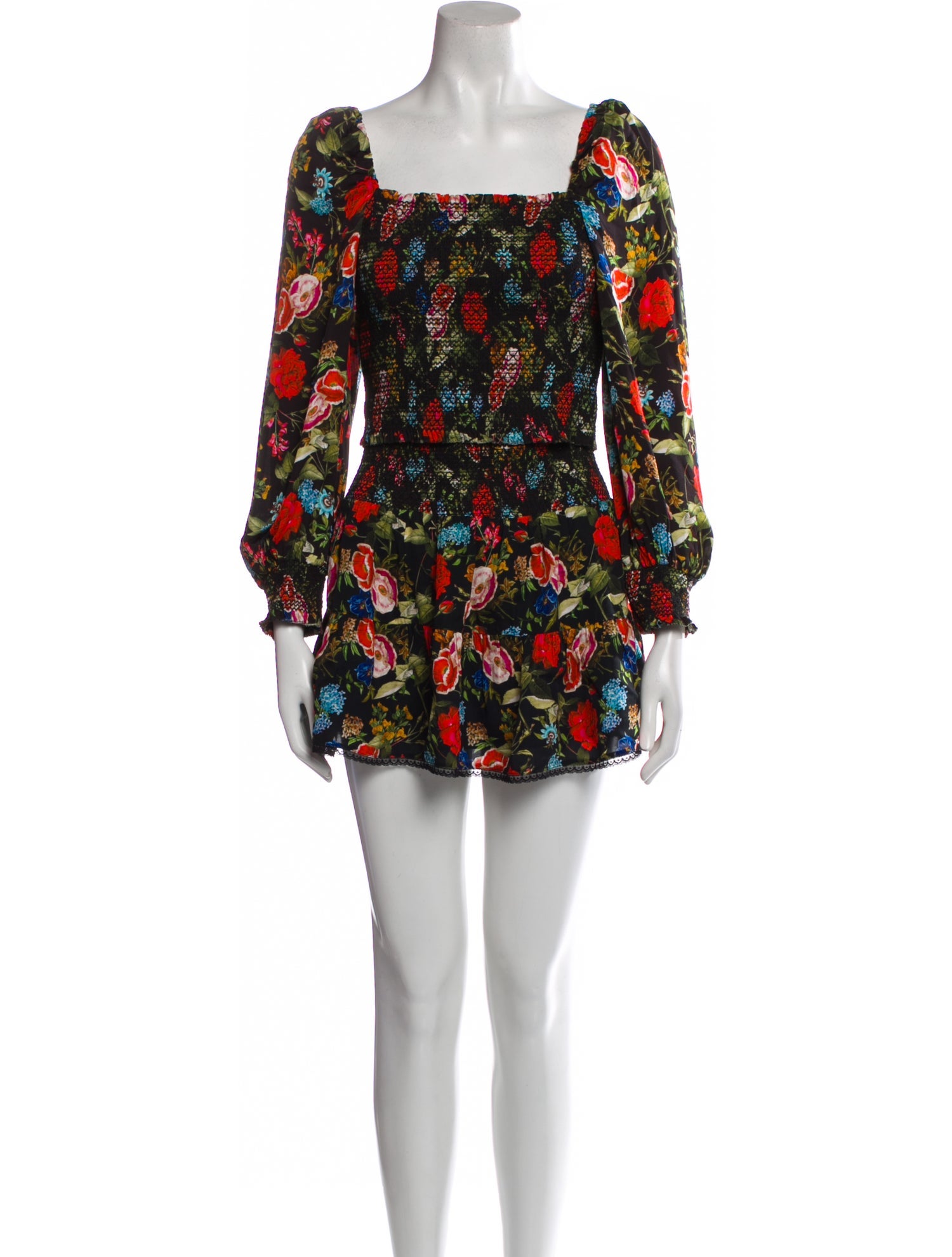 Alice + Olivia Printed Lace Trim Embellishment Skirt Set