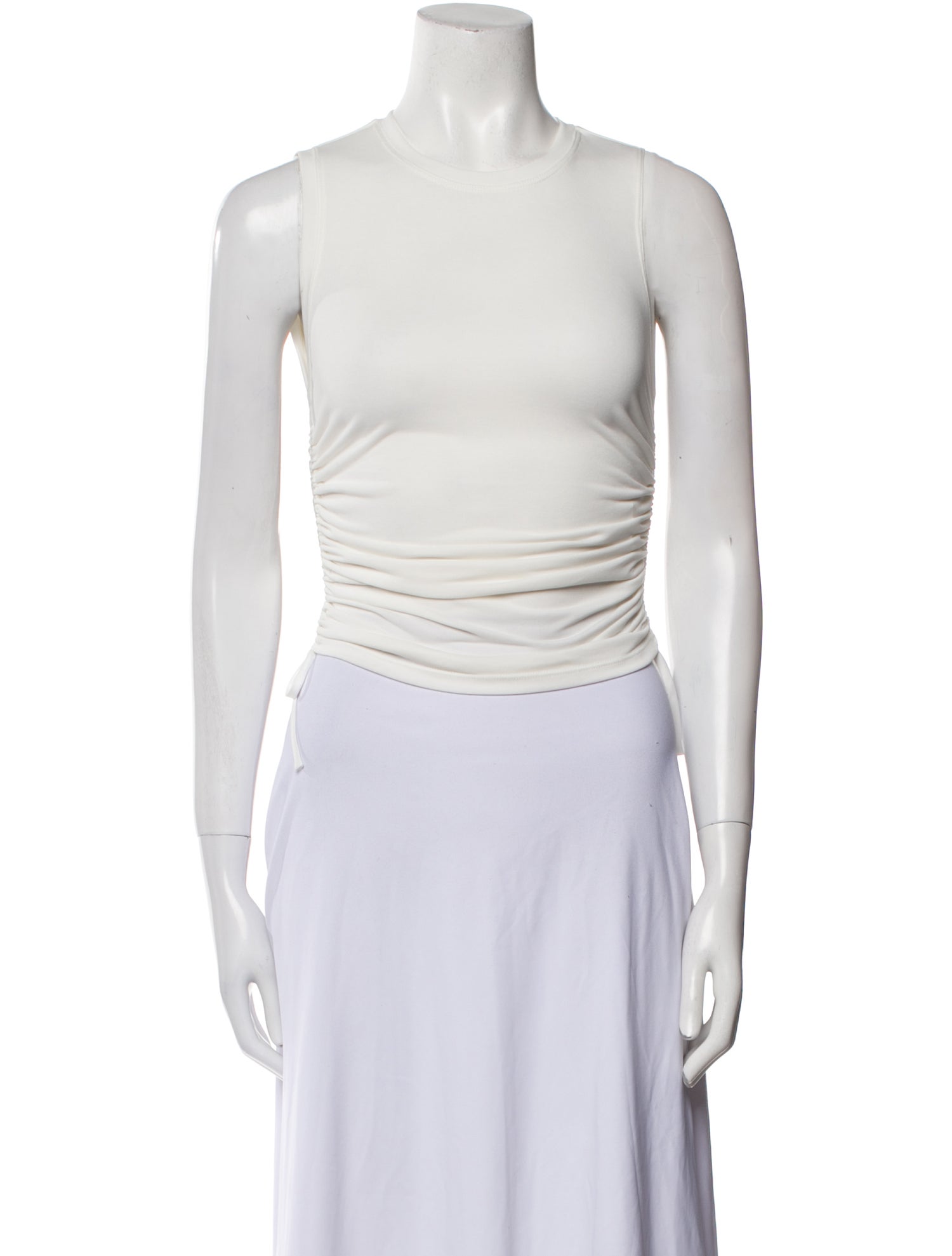 Alice + Olivia Crew Neck Sleeveless Crop Top