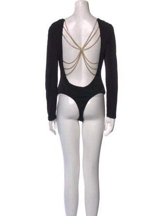 Alice + Olivia Bateau Neckline Long Sleeve Bodysuit