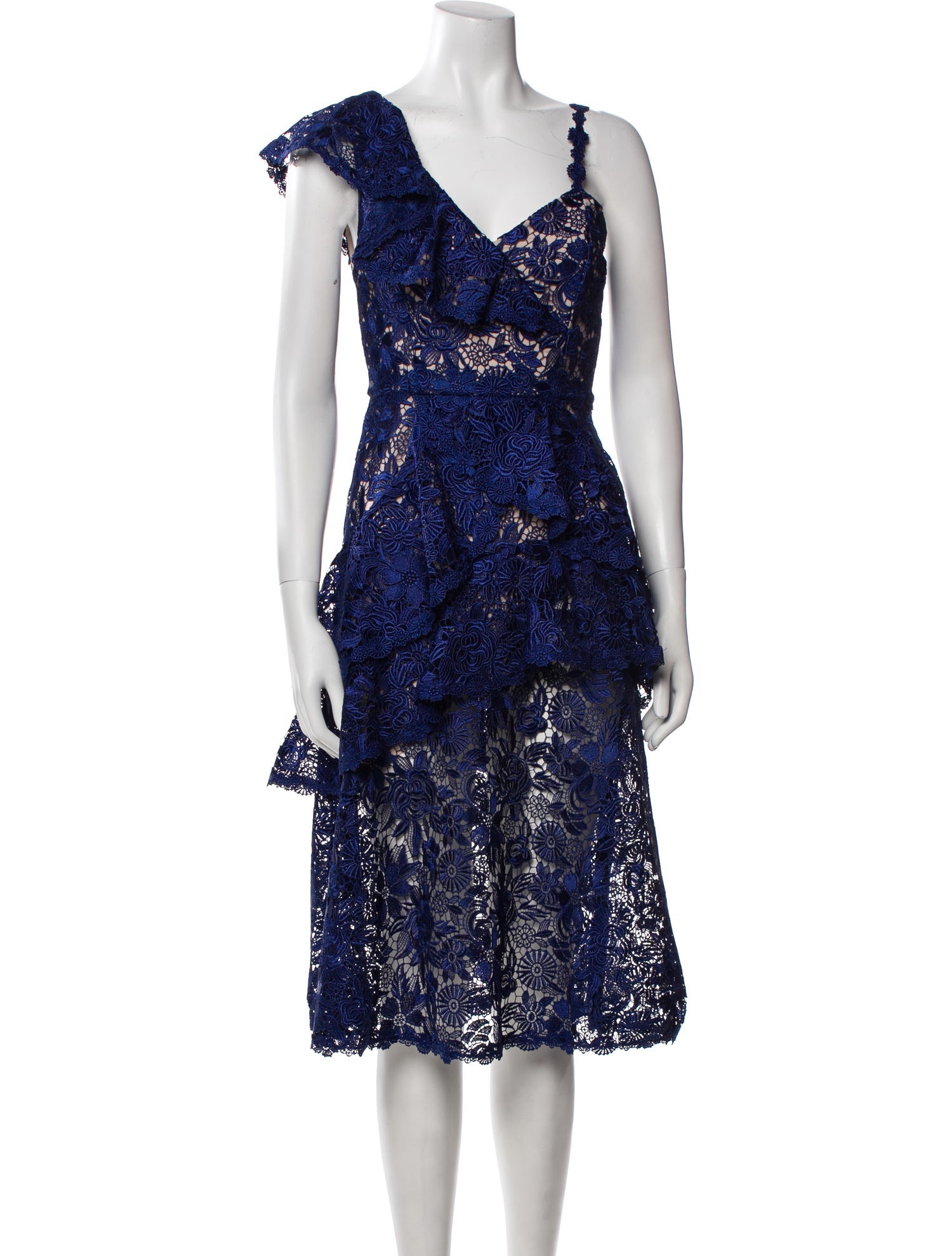 Alice + Olivia Lace Pattern Midi Length Dress
