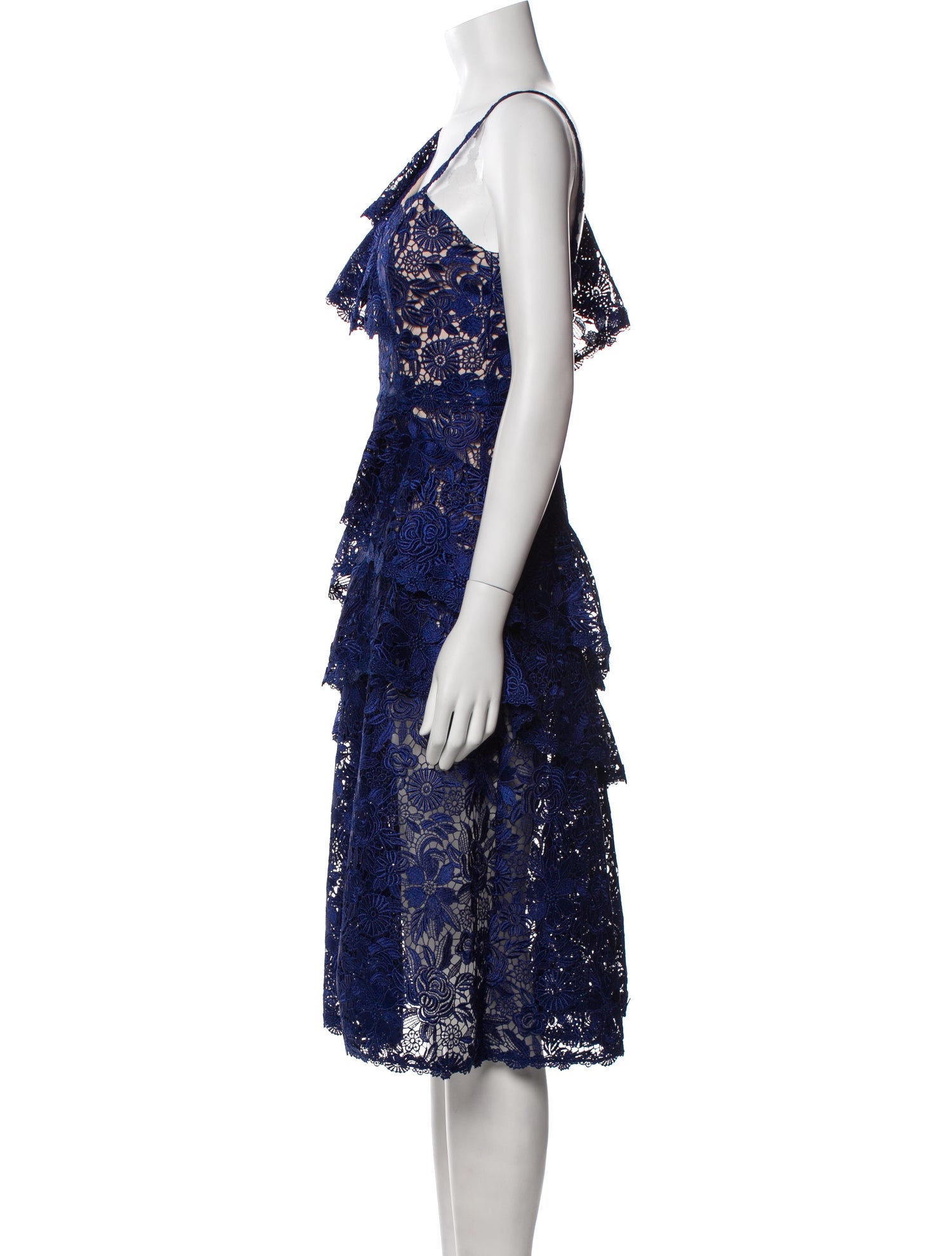 Alice + Olivia Lace Pattern Midi Length Dress
