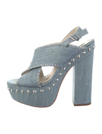 Alice + Olivia Denim Studded Accents Sandals