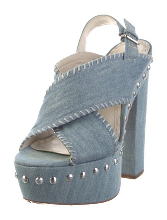 Alice + Olivia Denim Studded Accents Sandals