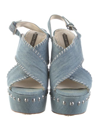 Alice + Olivia Denim Studded Accents Sandals