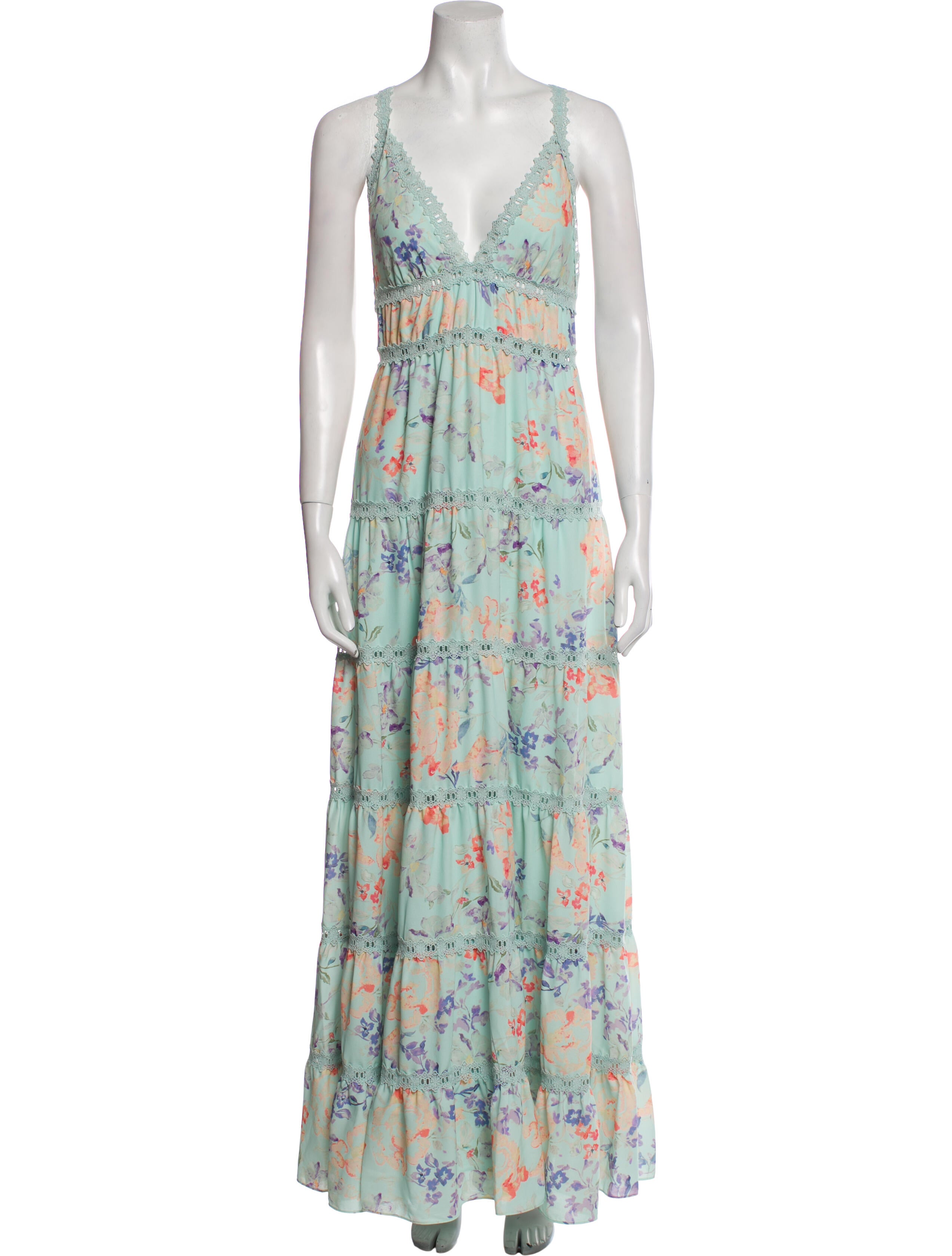 Alice + Olivia Floral Print Long Dress