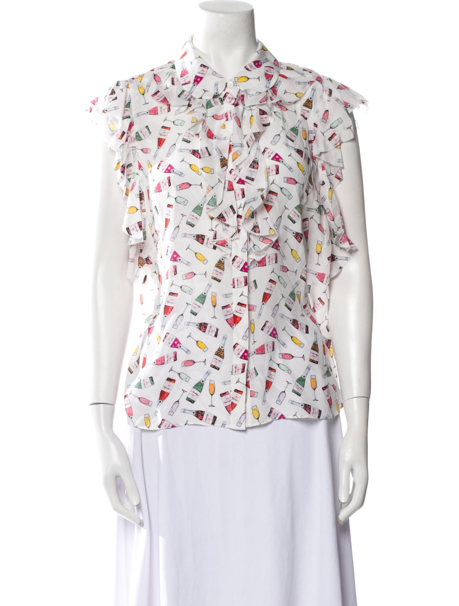 Alice + Olivia Silk Floral Print Blouse