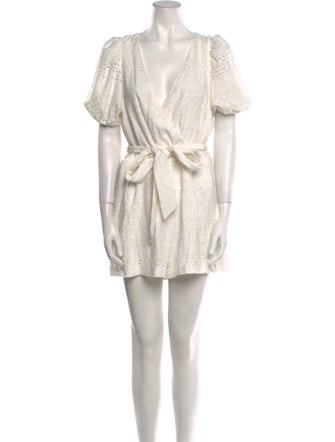 Alice + Olivia Plunge Neckline Romper