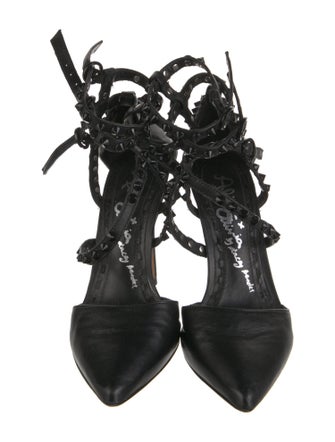 Alice + Olivia Leather Studded Accents Pumps