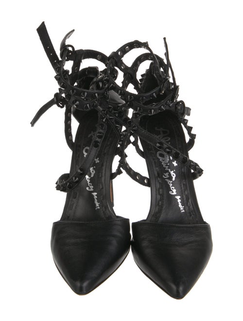 Alice + Olivia Leather Studded Accents Pumps