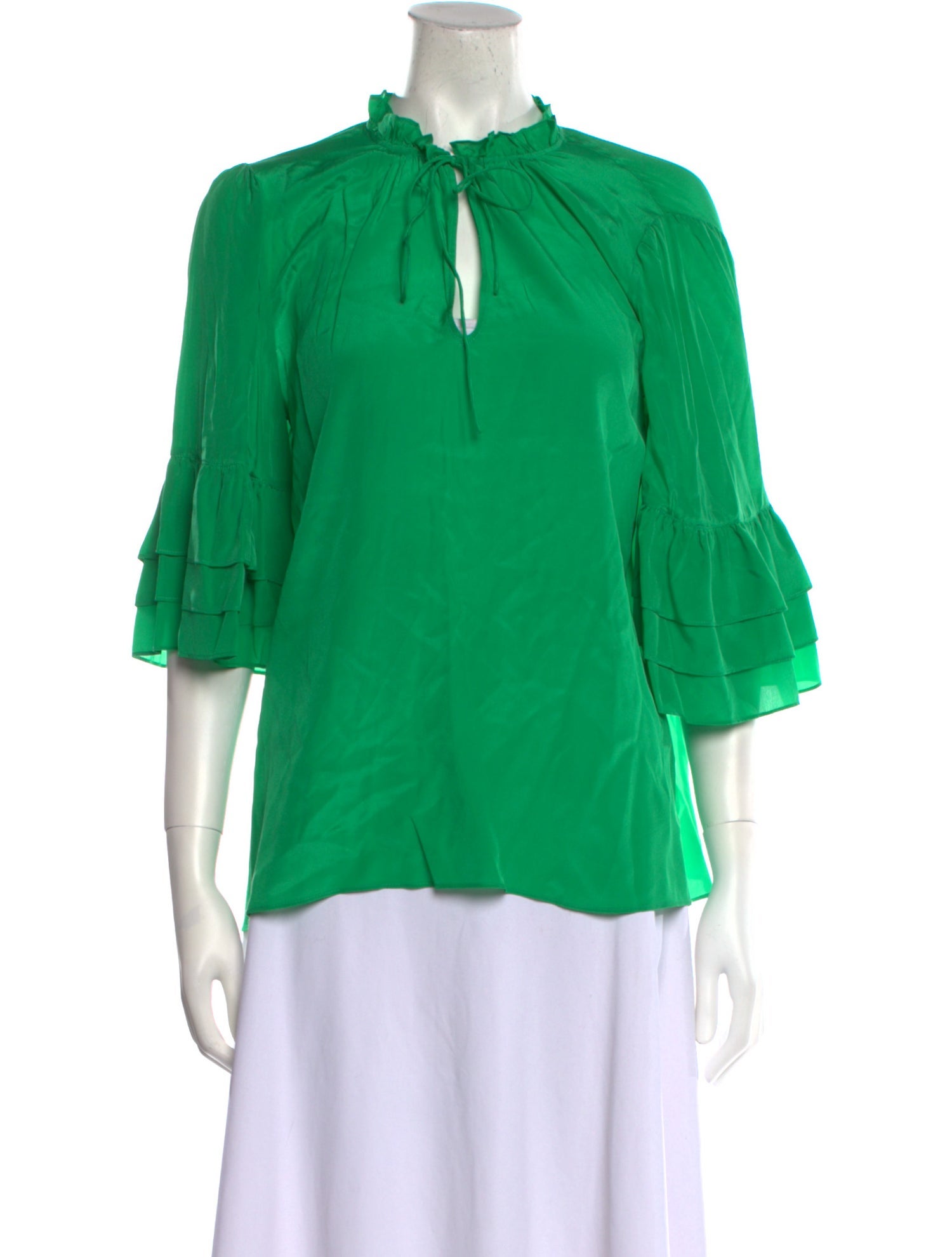Alice + Olivia Silk Mock Neck Blouse