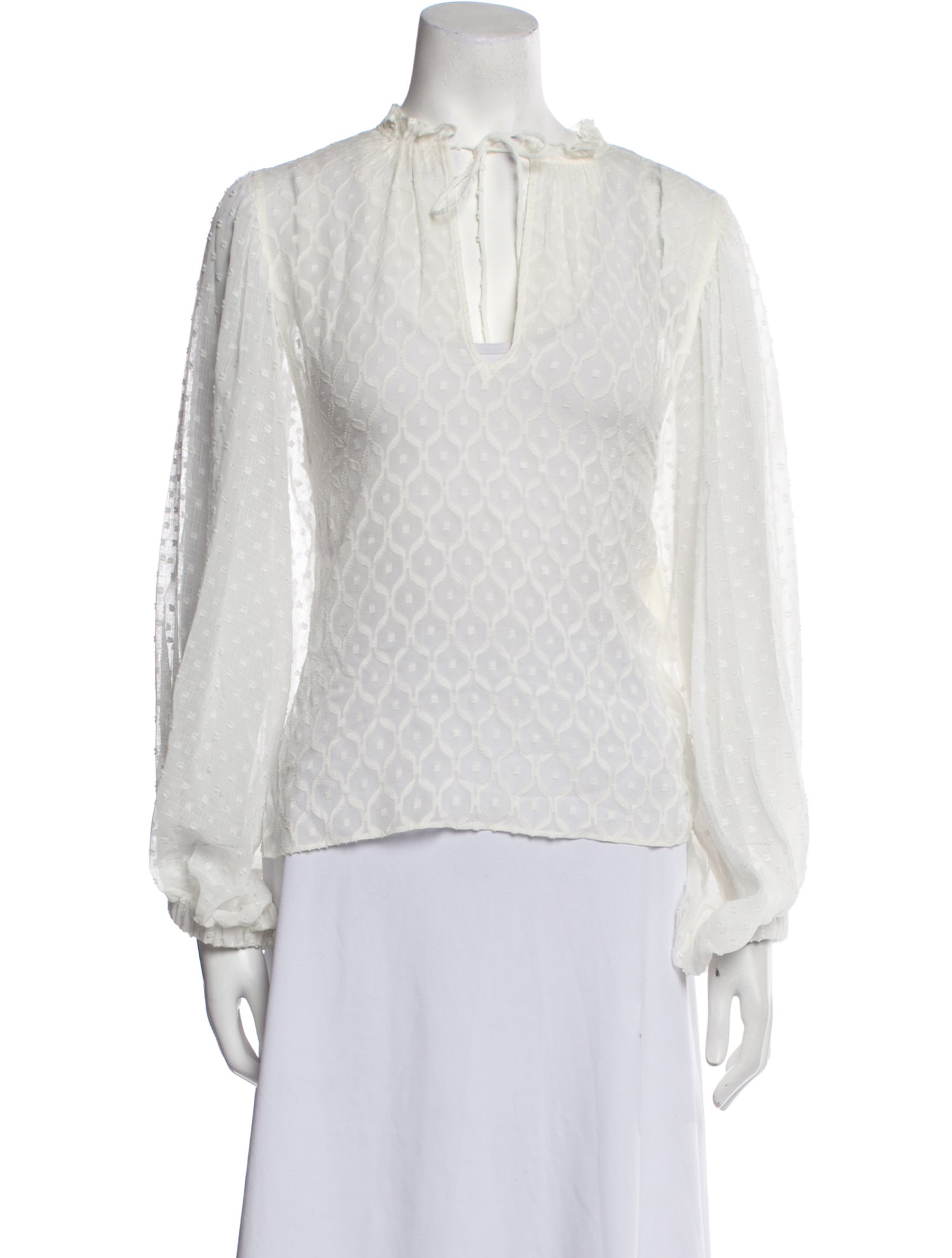 Alice + Olivia Silk Mock Neck Blouse