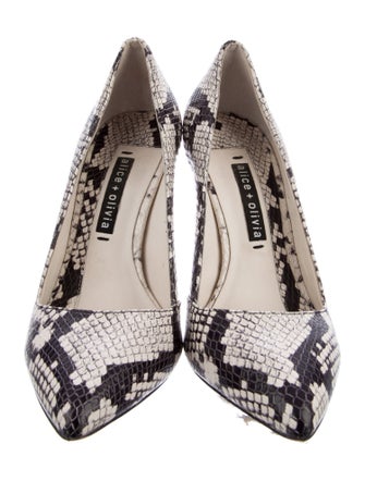Alice + Olivia Leather Animal Print Pumps
