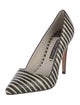 Alice + Olivia Leather Striped Pumps