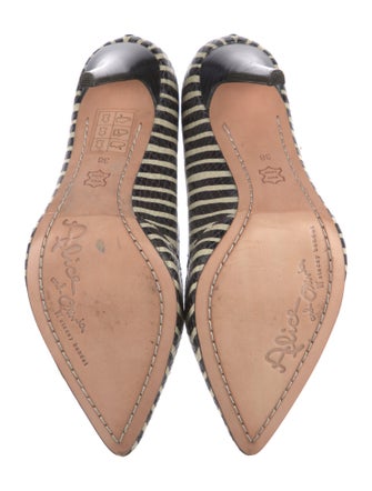 Alice + Olivia Leather Striped Pumps