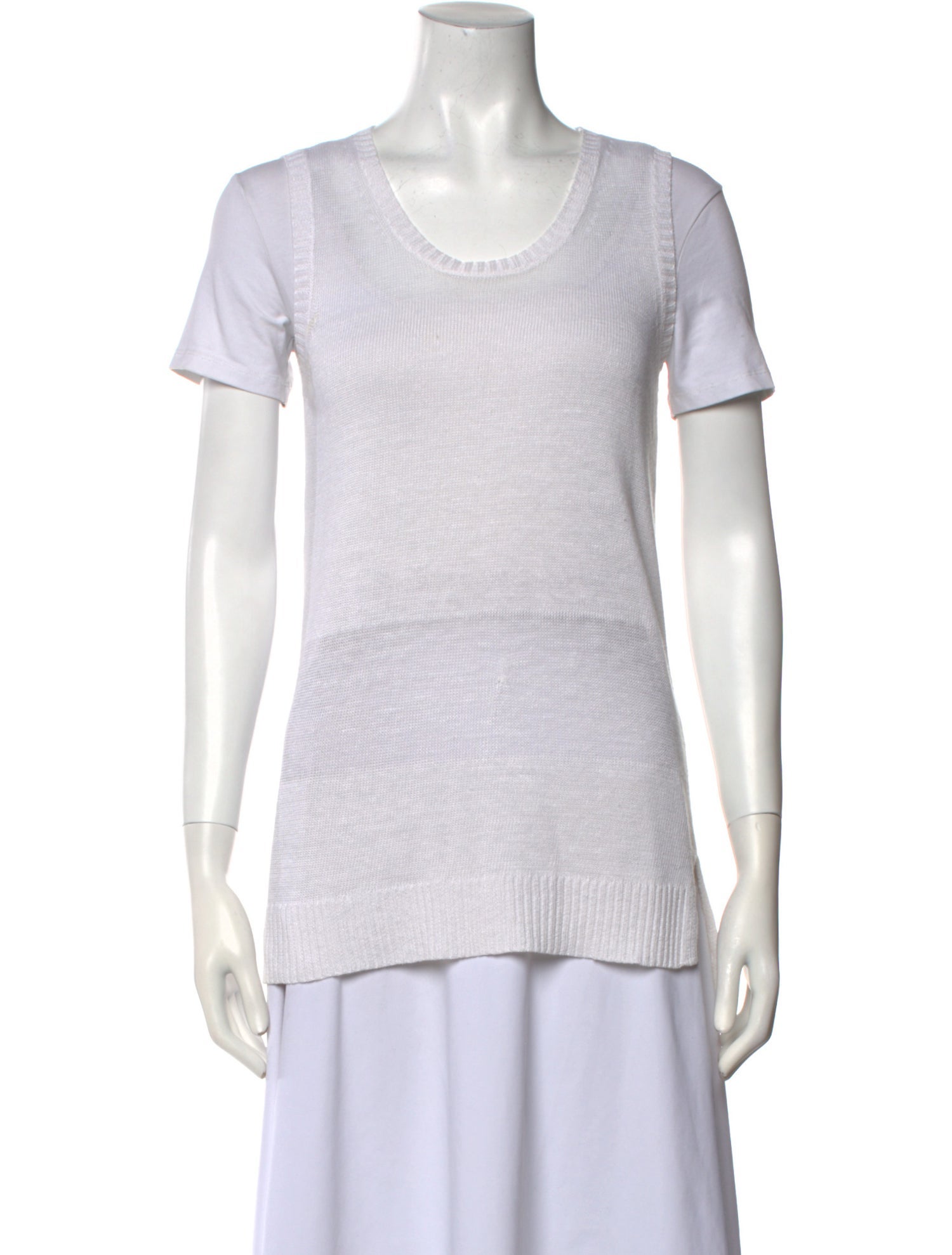 Alice + Olivia Linen Scoop Neck T-Shirt