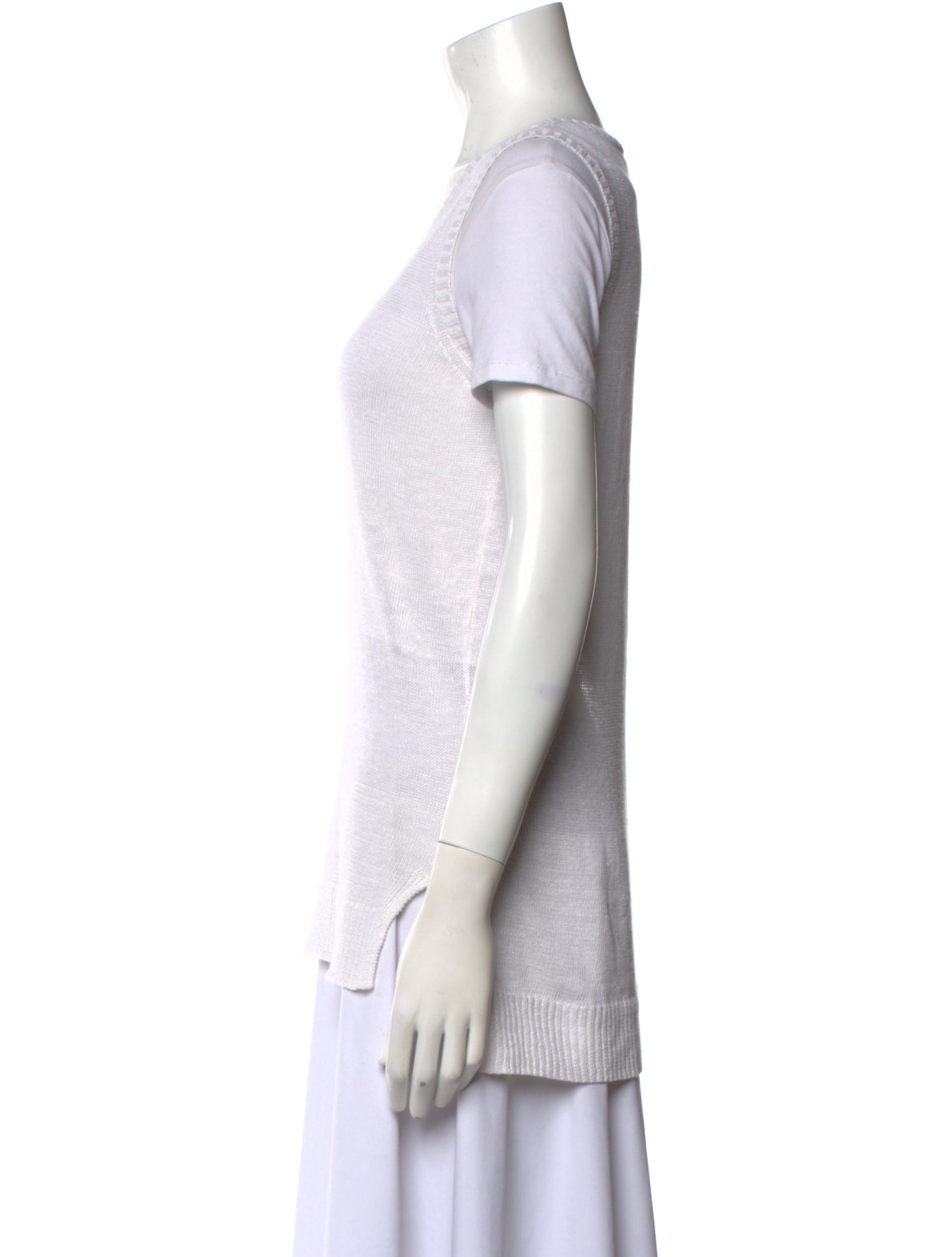 Alice + Olivia Linen Scoop Neck T-Shirt