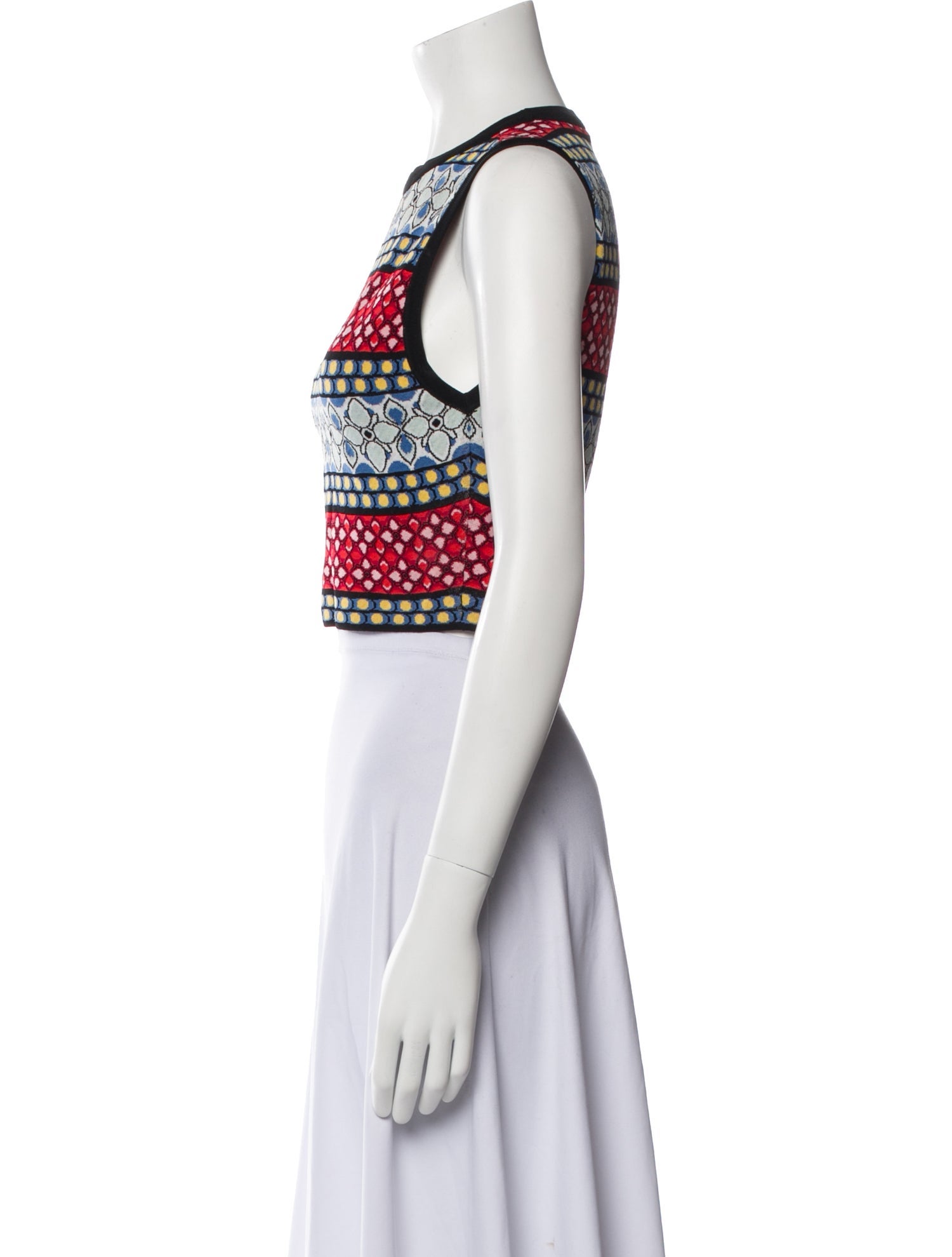 Alice + Olivia Striped Crew Neck Crop Top