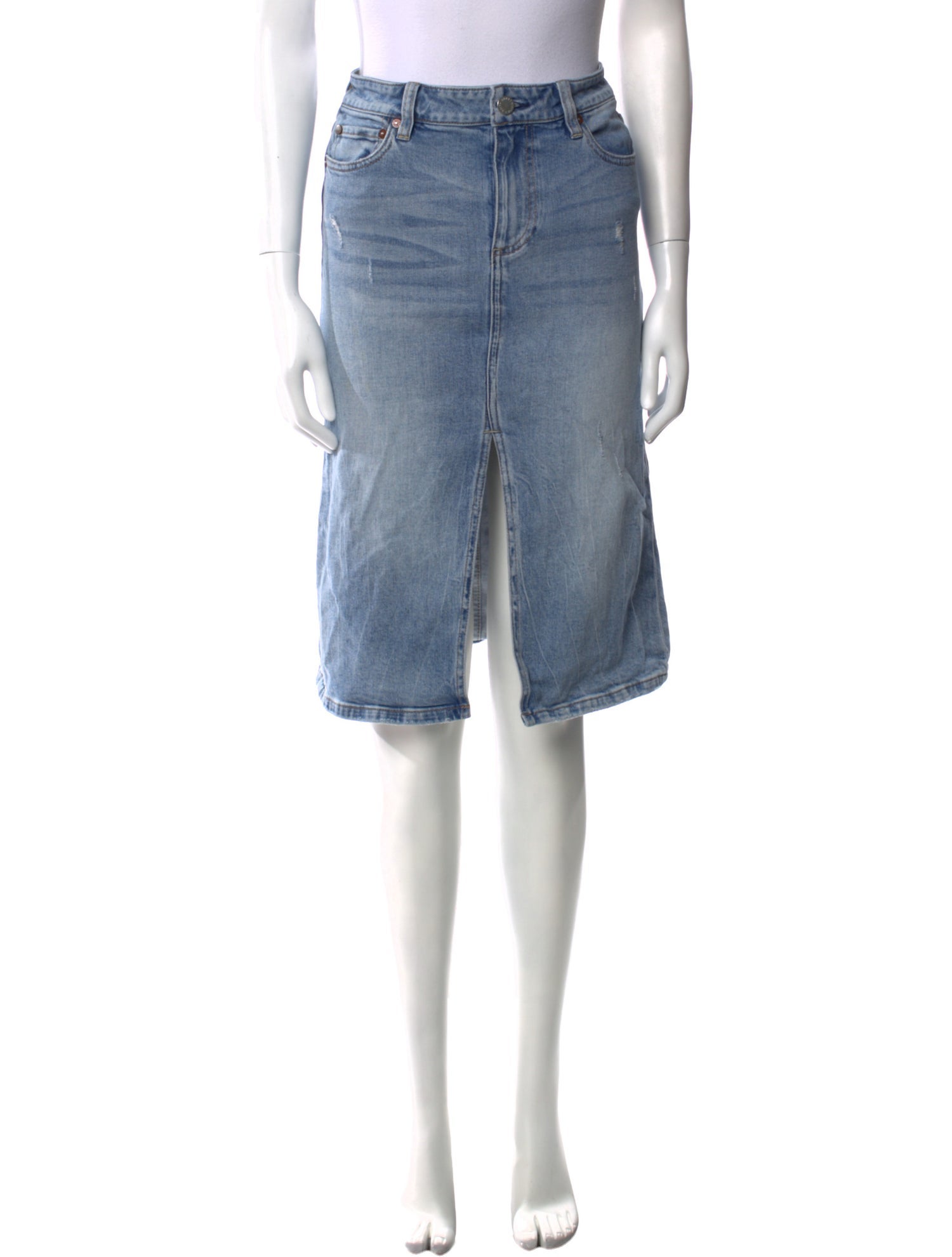 Alice + Olivia Distressed Accents Knee-Length Skirt