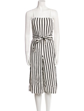 Alice + Olivia Linen Striped Jumpsuit