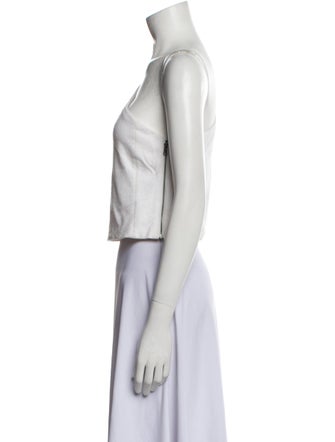 Alice + Olivia One-Shoulder Sleeveless Crop Top