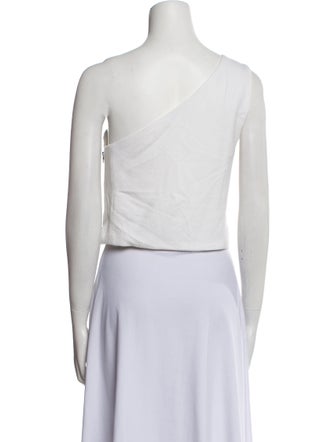 Alice + Olivia One-Shoulder Sleeveless Crop Top