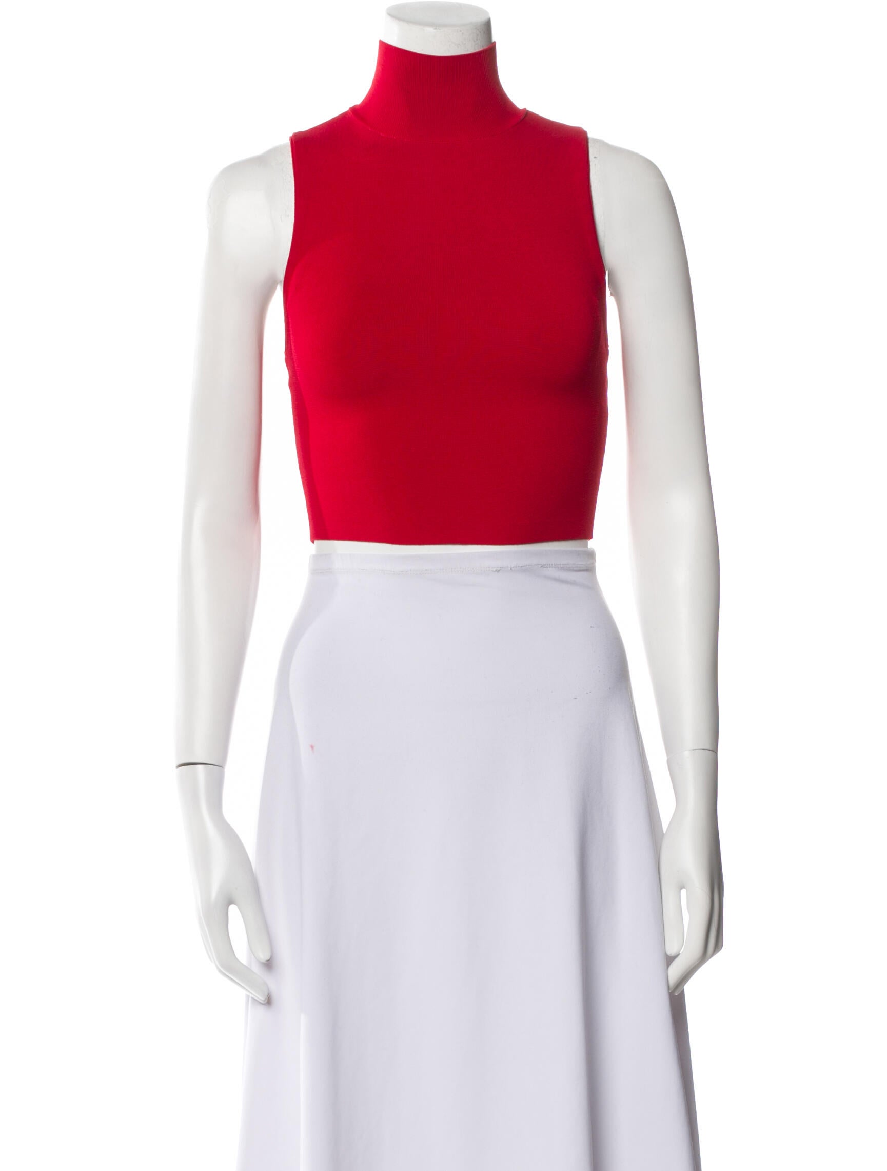 Alice + Olivia Mock Neck Sleeveless Crop Top