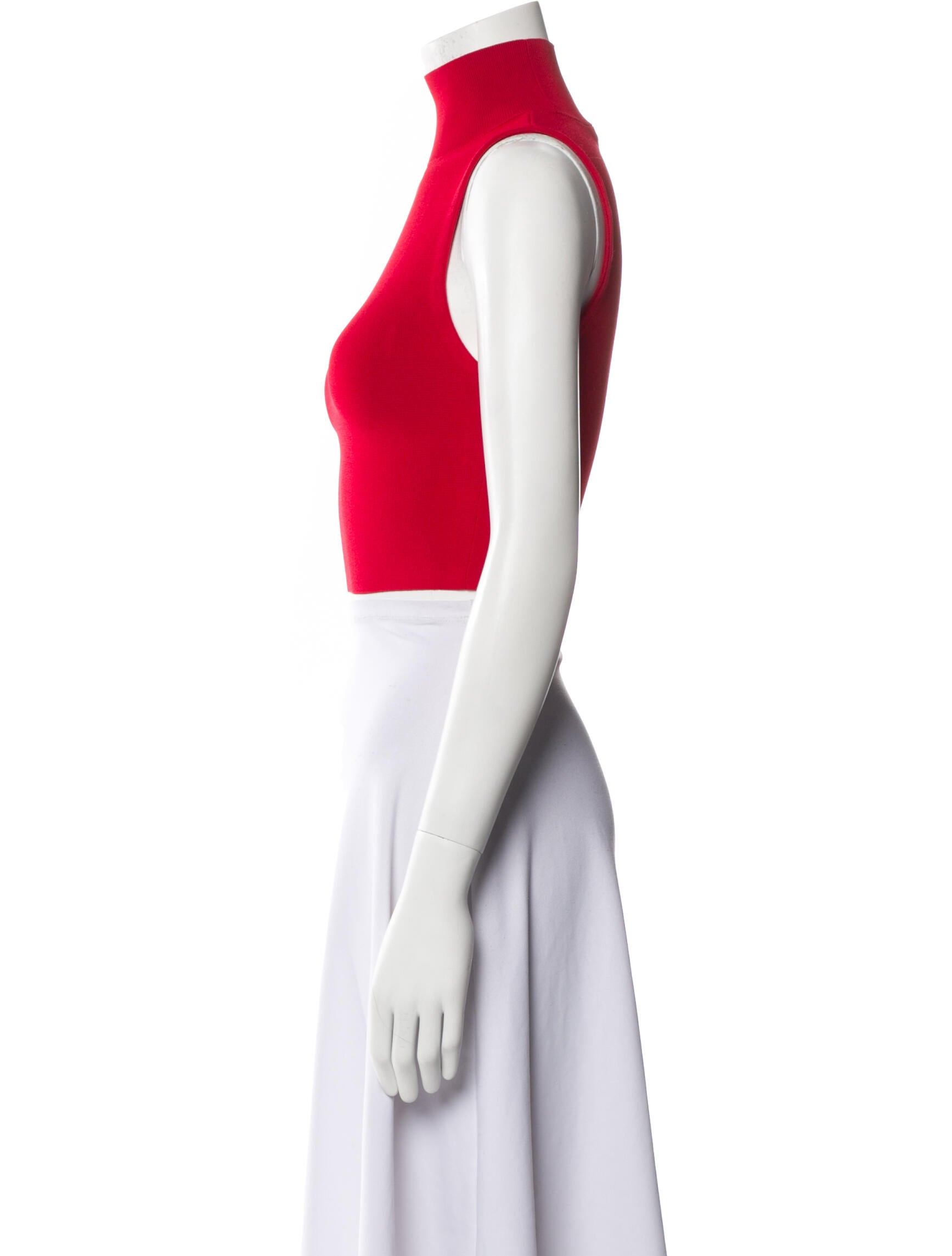 Alice + Olivia Mock Neck Sleeveless Crop Top
