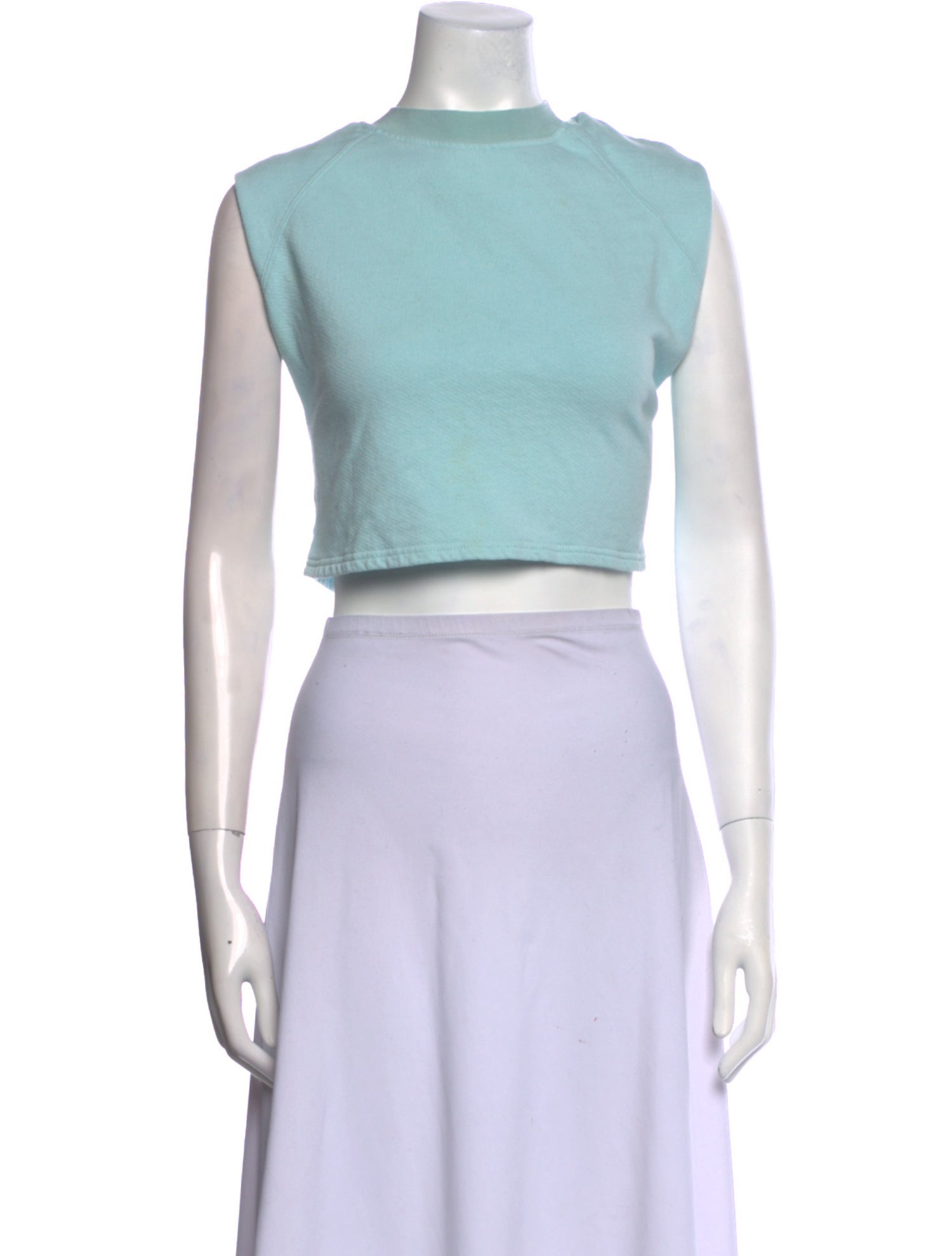 Alice + Olivia Crew Neck Sleeveless Crop Top