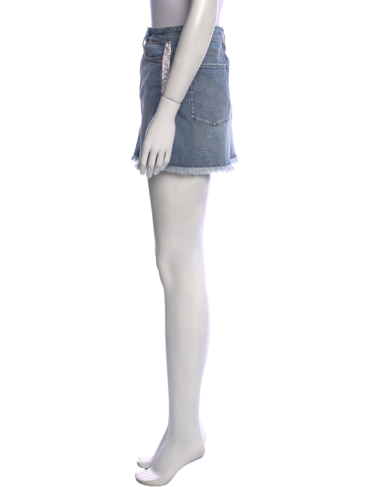 Alice + Olivia Leather Trim Embellishment Mini Skirt