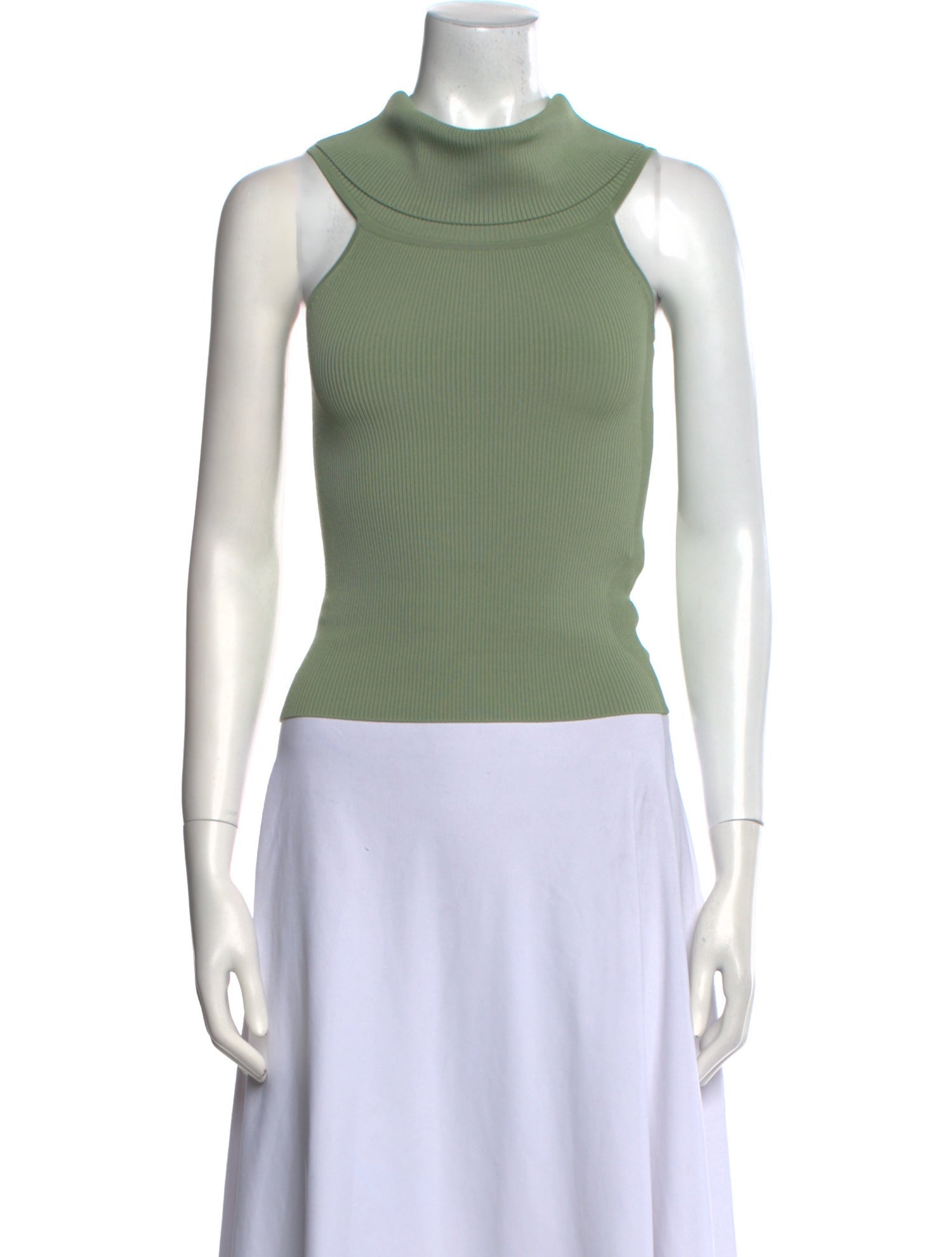 Alice + Olivia Mock Neck Sleeveless Crop Top