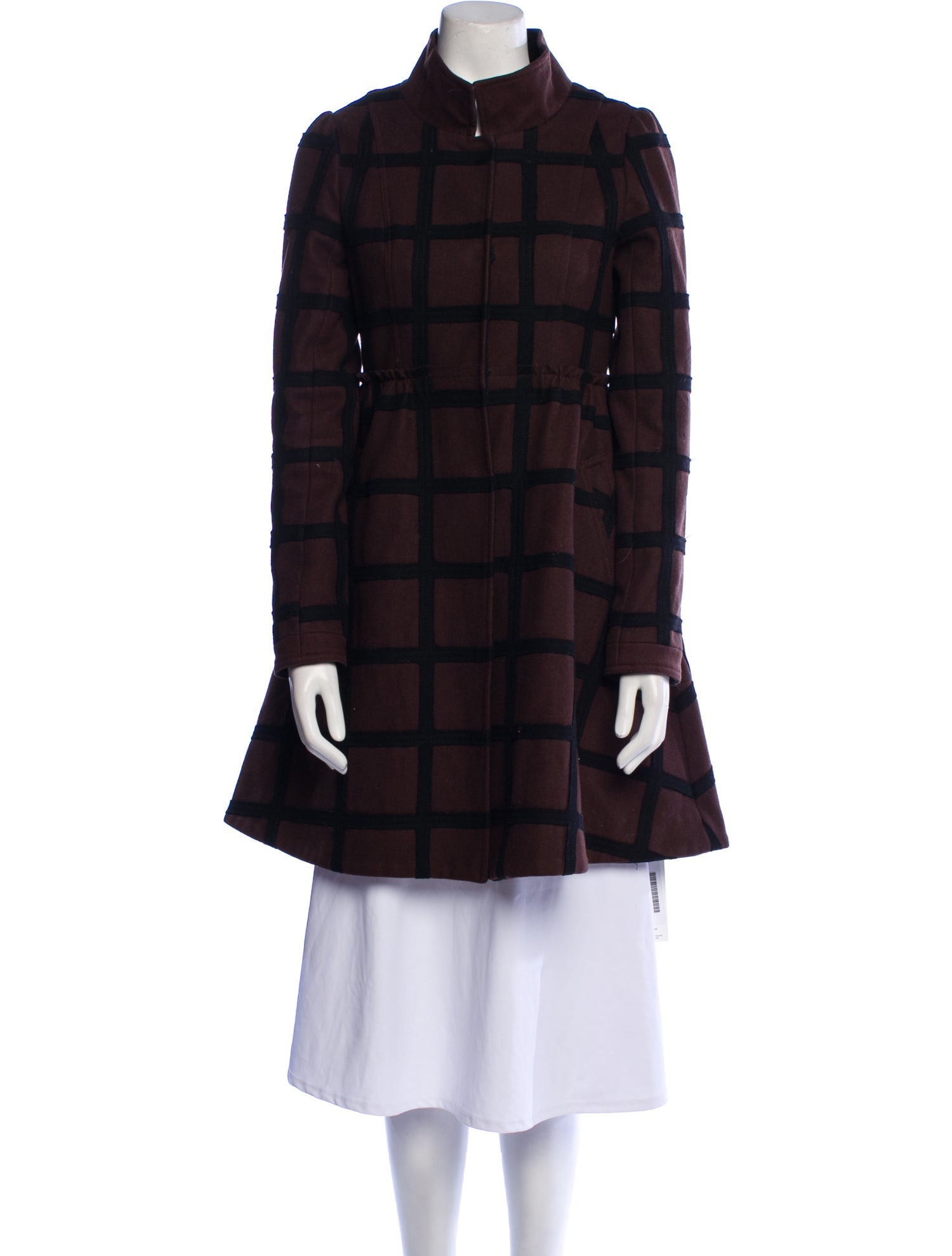 Alice + Olivia Wool Plaid Print Coat
