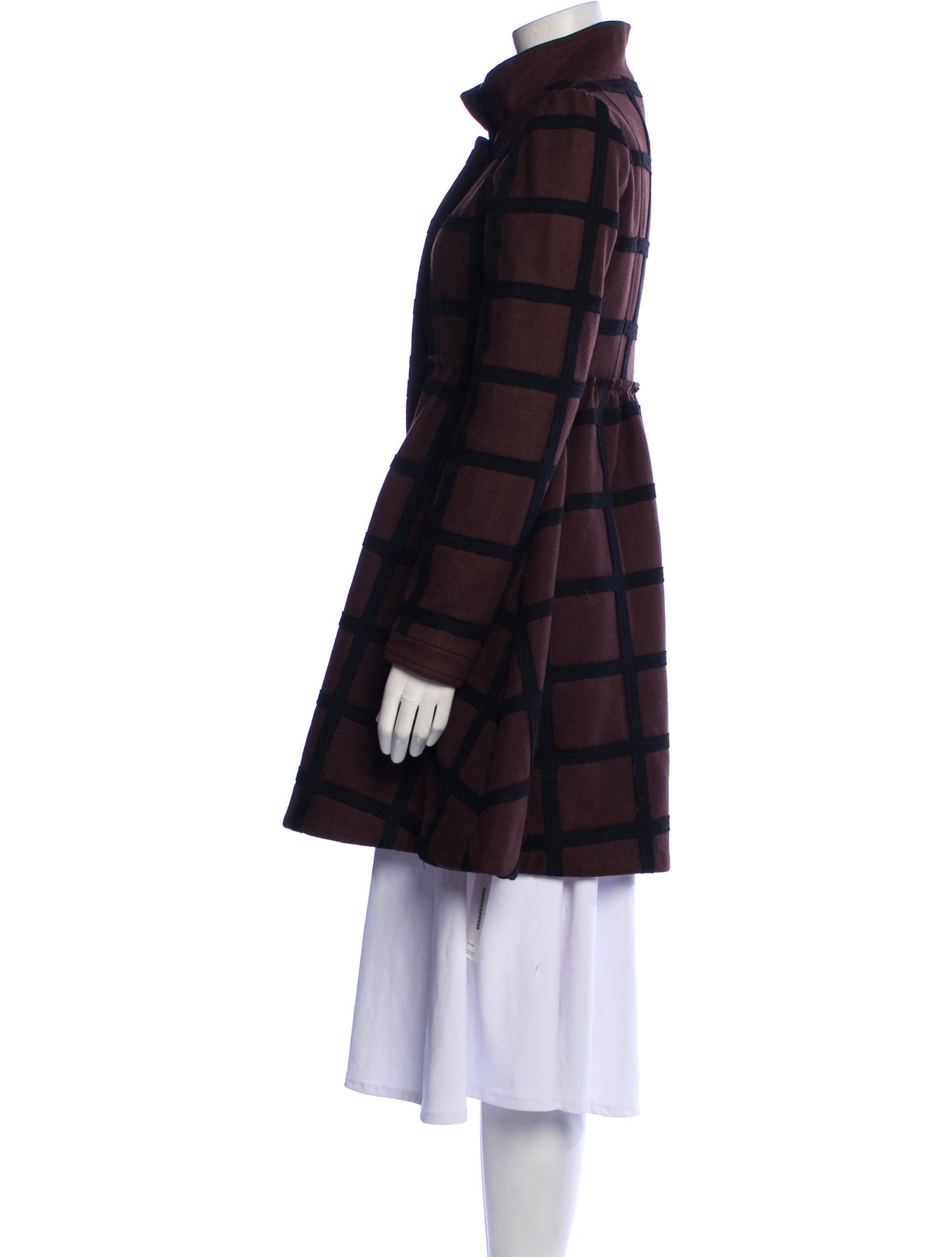 Alice + Olivia Wool Plaid Print Coat